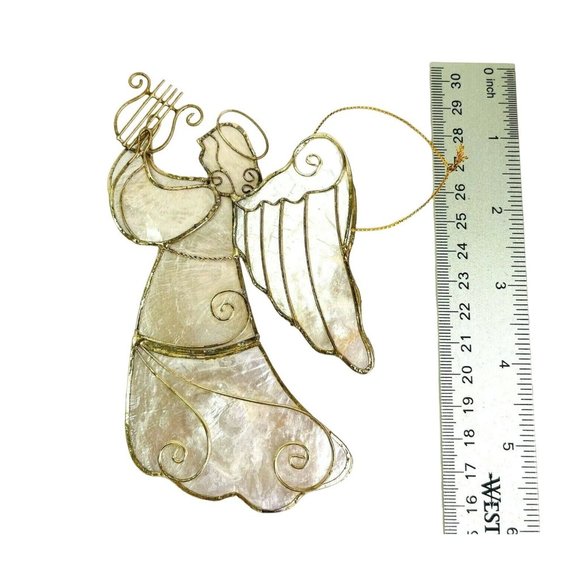 20 Angel Ornaments Vintage Capiz Shell Stained & Blown Glass Porcelain Crystal - Picture 2 of 12